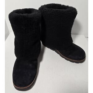 UGG MAYLIN BROWN LEATHER GENUINE SHEEPSKIN WOMEN BOOTS SIZE US 8